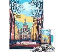 Rompecabezas de 1000 Piezas para Adolescentes Rompecabezas de la Iglesia de San Petersburgo para Adultos Juegos Divertidos Regalos para Mujeres Juegos desafiantes (tamaño 38x52cm)