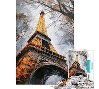 Rompecabezas de 1000 Piezas para Adolescentes Rompecabezas de la Torre Eiffel para Adultos Juego Familiar Carrera de Velocidad Manual cumpleaños y Navidad (tamaño 50x75cm)