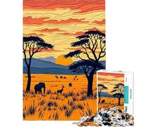 Rompecabezas de 1000 Piezas para Adolescentes Rompecabezas de Las llanuras del Serengeti para Adultos Juguetes de Bricolaje Juego desafiante de análisis y lógica Regalos (tamaño 50x75cm)