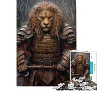Rompecabezas de 1000 Piezas para Adolescentes Rompecabezas de león samurái para Adultos Juego de ingenio Una Obra de Arte cumpleaños (Tamaño 38x52cm)