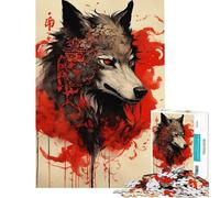 Rompecabezas de 1000 Piezas para Adolescentes Rompecabezas de Lobo Gris para Adultos Juego Familiar para Mejorar la Memoria Regalo Ideal para Toda la Familia (tamaño 38x52cm)