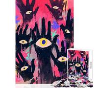 Rompecabezas de 1000 Piezas para Adolescentes Rompecabezas de Manos con Ojos Hamsa Bicho Raro decoración del hogar Juguetes Ideas de Regalos para Juegos educativos Entrena tu Cerebro y Tus Manos