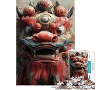 Rompecabezas de 1000 Piezas para Adolescentes Rompecabezas de máscara de dragón Chino para Adultos Juego práctico desafío difícil de completar (tamaño 38x26cm)