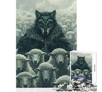 Rompecabezas de 1000 Piezas para Adolescentes Rompecabezas de máscara de Lobo Oveja líder Juguetes antiestrés Regalo de cumpleaños Juego práctico para cumpleaños Navidad tamaño 50x75cm