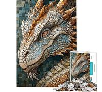 Rompecabezas de 1000 Piezas para Adolescentes Rompecabezas de Mosaico de dragón Misterioso para Adultos Juego de ingenio El Montaje de Patrones Ayuda a ejercitar el Cerebro (Tamaño 38x52cm)