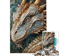 Rompecabezas de 1000 Piezas para Adolescentes Rompecabezas de Mosaico de dragón Misterioso para Adultos Juego de ingenio El Montaje de Patrones Ayuda a ejercitar el Cerebro (Tamaño 38x26cm)