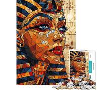Rompecabezas de 1000 Piezas para Adolescentes Rompecabezas de Mosaico de la Reina egipcia para Adultos Juego práctico para Pasar el Tiempo en casa Durante Las Vacaciones (50x75cm)