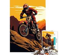 Rompecabezas de 1000 Piezas para Adolescentes Rompecabezas de Motocross Descenso en Bicicleta Juego desafiante Juguetes Juegos Divertidos Una Obra de Arte Ideas para Regalos (Tamaño 50x75cm)