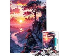 Rompecabezas de 1000 Piezas para Adolescentes Rompecabezas de Naturaleza al Atardecer para Adultos Juego Familiar Carrera de Velocidad de Manos cumpleaños y Navidad (tamaño 38x52cm)