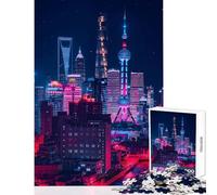Rompecabezas de 1000 Piezas para Adolescentes Rompecabezas de neón de China Juguete para decoración de Pared Regalos de cumpleaños Juego Educativo Que Ayuda a ejercitar el Cerebro tamaño 38x52cm