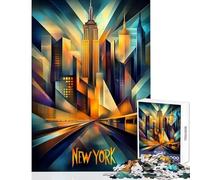 Rompecabezas de 1000 Piezas para Adolescentes Rompecabezas de Nueva York cubismo dinámico Juguete Educativo Ideas de Regalo Juego práctico colección de Artistas Bellas Artes tamaño 38x52cm