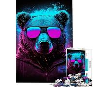 Rompecabezas de 1000 piezas para adolescentes Rompecabezas de oso sintético Actividades divertidas en casa Arte de pared Juego práctico para mayores de 14 años Juego de rompecabezas incluido (38x26cm)