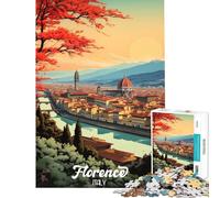 Rompecabezas de 1000 Piezas para Adolescentes Rompecabezas de otoño de Florencia para Adultos Juguetes de Bricolaje Vacaciones en casa para Pasar el Tiempo cumpleaños (38x26cm)
