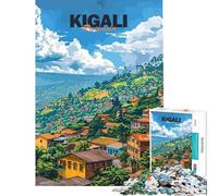 Rompecabezas de 1000 Piezas para Adolescentes Rompecabezas de Paisaje Urbano de Kigali Ruanda Rompecabezas para Adultos Juego de ingenio Mejora la Memoria Ideal para cumpleaños y Navidad (38x52cm)