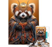 Rompecabezas de 1000 Piezas para Adolescentes Rompecabezas de Panda Rojo samurái Juegos Divertidos Decoración Perfecta Regalo Ideal para Toda la Familia (Tamaño 38x26cm)