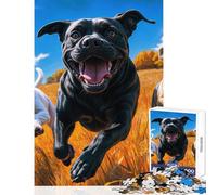 Rompecabezas de 1000 Piezas para Adolescentes Rompecabezas de Perros Persiguiendo Juguetes para armar Regalos para el Amigo Invisible Juegos Familiares con póster a Juego y Hoja de Trivia (38x52cm)