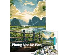 Rompecabezas de 1000 Piezas para Adolescentes Rompecabezas de Phong Nha-KE Bang Vietnam Arte paisajístico Actividades Divertidas en casa Arte Mural Juego práctico para Mayores de 14 años Juego