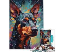Rompecabezas de 1000 Piezas para Adolescentes Rompecabezas de Pinscher Alemán Juguete de Pintura Juego Intelectual Juegos relajantes Actividades Familiares Regalos de Amigo Invisible (tamaño 38x26cm)