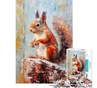 Rompecabezas de 1000 Piezas para Adolescentes Rompecabezas de Pintura de Ardilla con Paleta para Adultos Juego práctico de análisis y lógica Gran Regalo para los Amantes de los Videojuegos (50x75cm)