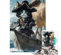 Rompecabezas de 1000 Piezas para Adolescentes Rompecabezas de Piratas Gatos y Peces para Adultos Rompecabezas para la diversión Familiar desafiante para completar Juego Divertido y desafiante
