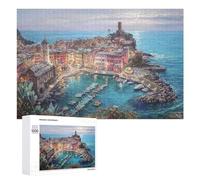 Rompecabezas de 1000 piezas para adolescentes, rompecabezas de pueblo costero, pintura al atardecer, rompecabezas para adultos, juego práctico, difícil interacción entre padres e hijos, 1000 piezas