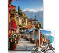 Rompecabezas de 1000 Piezas para Adolescentes, Rompecabezas de Pueblo Italiano para Adultos, Juegos Divertidos, Cada Pieza es única, desafiante Juego Familiar (tamaño 75x50cm)