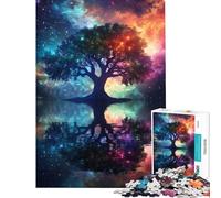 Rompecabezas de 1000 Piezas para Adolescentes Rompecabezas de Reflejo del árbol galáctico para Adultos Rompecabezas antiestrés interacción Entre Padres e Hijos Regalo de cumpleaños Regalos 38x52cm
