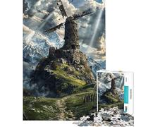 Rompecabezas de 1000 Piezas para Adolescentes Rompecabezas de ruinas azotadas por el Viento para Adultos Juego práctico decoración del hogar interacción Entre Padres e Hijos (tamaño 38x26cm)