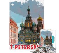 Rompecabezas de 1000 Piezas para Adolescentes Rompecabezas de San Petersburgo para Adultos Juego Familiar Carrera de Velocidad Manual cumpleaños y Navidad (tamaño 50x75cm)