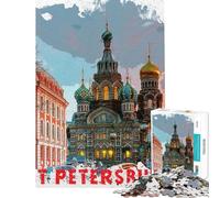 Rompecabezas de 1000 Piezas para Adolescentes Rompecabezas de San Petersburgo para Adultos Juguete para decoración de Pared Juego desafiante y difícil Regalos (tamaño 38x52cm)