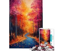 Rompecabezas de 1000 Piezas para Adolescentes Rompecabezas de Sendero en el Bosque otoñal para Adultos Juguetes de Bricolaje Carrera de Velocidad Manual Oferta como Regalo para Toda la Familia