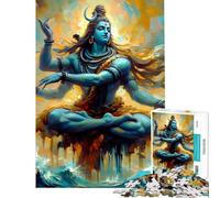 Rompecabezas de 1000 Piezas para Adolescentes Rompecabezas de Shiva Yogi para Adultos Juguetes de Bricolaje Regalos de cumpleaños para Amigos y Familiares (tamaño 38x52cm)