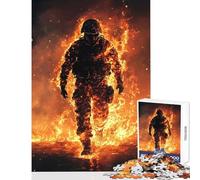 Rompecabezas de 1000 Piezas para Adolescentes Rompecabezas de Soldado en Llamas Juguete Educativo Regalo para cumpleaños Juego Imposible difícil y desafiante tamaño 50x75cm
