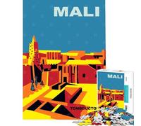 Rompecabezas de 1000 Piezas para Adolescentes Rompecabezas de techos de la Ciudad de Mali para Adultos Rompecabezas para la diversión Familiar desafiante para completar Juego Divertido y desafiante