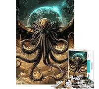 Rompecabezas de 1000 Piezas para Adolescentes Rompecabezas de Terror cósmico de Cthulhu para Adultos Juguetes de Bricolaje para Pasar el Tiempo en casa Juego desafiante Regalos (tamaño 50x75cm)