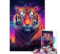 Rompecabezas de 1000 Piezas para Adolescentes Rompecabezas de Tigre Abstracto difícil y desafiante Una Obra de Arte Juegos Divertidos Aptos para Mayores de 14 años 38x26cm