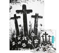Rompecabezas de 1000 Piezas para Adolescentes Rompecabezas de Tres Cruces para Adultos Juegos Divertidos Regalos para Mujeres Juegos desafiantes (tamaño 38x52cm)
