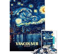 Rompecabezas de 1000 Piezas para Adolescentes Rompecabezas de Vancouver Canadá Rompecabezas artístico de la Noche Estrellada para Adultos Juguete para decoración de Pared Mejora la Memoria Reduce
