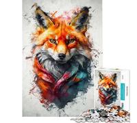 Rompecabezas de 1000 Piezas para Adolescentes Rompecabezas de Zorro Colorido y Curioso para Adultos Juegos Familiares Una Obra de Arte Que supone un Reto completar (tamaño 50x75cm)