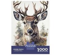 Rompecabezas De 1000 Piezas para Adolescentes Rompecabezas Deer Face Nature Animal Rompecabezas Juguetes DIY para La Diversión Familiar para Cumpleaños, Navidad 70x50cm/1000pcs