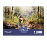 Rompecabezas De 1000 Piezas para Adolescentes Rompecabezas Deer in The Forest Rompecabezas para Adultos Juego Práctico Patrón De Montaje 70x50cm/1000pcs