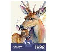 Rompecabezas De 1000 Piezas para Adolescentes Rompecabezas Deer Mother and Deer Baby Rompecabezas para Adultos Juegos Divertidos Decoración Difícil Y Desafiante 52x38cm/1000pcs
