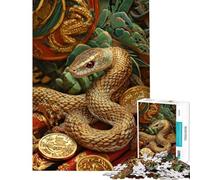 Rompecabezas de 1000 Piezas para Adolescentes Rompecabezas del año de la Serpiente para Adultos Juegos Divertidos para Vacaciones en casa cumpleaños (tamaño 38x52cm)