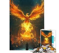 Rompecabezas de 1000 Piezas para Adolescentes Rompecabezas del Ave fénix Dorada en Ascenso Rompecabezas de 1000 Piezas para decoración del hogar Juguetes Difíciles para Reducir el estrés (38x26cm)
