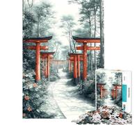 Rompecabezas de 1000 Piezas para Adolescentes Rompecabezas del Camino del Santuario japonés para Adultos Juego de ingenio difícil Regalo para Amigos y Familiares (tamaño 50x75cm)