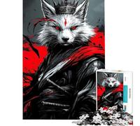 Rompecabezas de 1000 Piezas para Adolescentes Rompecabezas del Guerrero Kitsune para Adultos Juego de ingenio Corte de precisión Regalo de cumpleaños y único (tamaño 50x75cm)