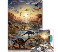 Rompecabezas de 1000 Piezas para Adolescentes, Rompecabezas del Mundo de los Dinosaurios, Juego de Preguntas, decoración de Pared, cumpleaños y Navidad (tamaño 38x26cm)