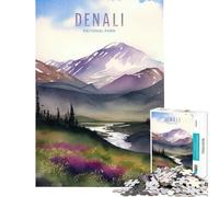 Rompecabezas de 1000 Piezas para Adolescentes Rompecabezas del Parque Natural Denali para Adultos Juegos Familiares una Obra de Arte Que supone un Reto completar (tamaño 38x52cm)
