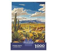 Rompecabezas De 1000 Piezas para Adolescentes Rompecabezas Desert Landscape with Cactus Juego Familiar De Rompecabezas Carrera De Velocidad Manual Cumpleaños 70x50cm/1000pcs