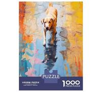Rompecabezas De 1000 Piezas para Adolescentes Rompecabezas Dog Walking in Paint Rompecabezas para Adultos Juego Práctico Patrón De Montaje 52x38cm/1000pcs